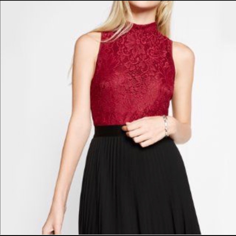 Express Lace Mock Neck Bodysuit